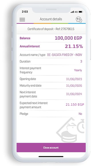 Certificate of deposit account